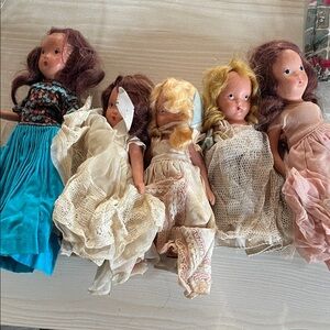 Vintage Doll Set with Colorful Dresses